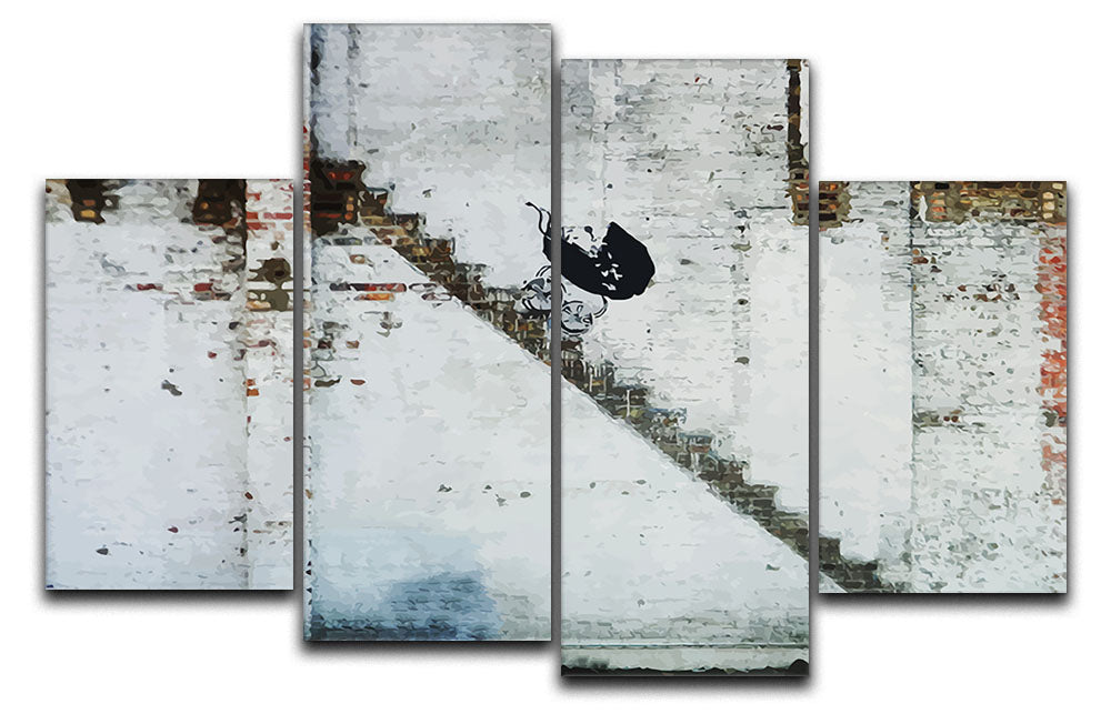 Banksy Baby Carriage 4 Split Panel Canvas - Canvas Art Rocks - 1