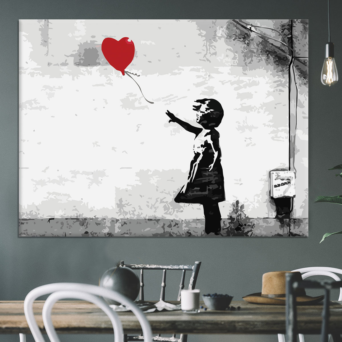 Banksy Balloon Girl Love Heart Canvas Print or Poster - Canvas Art Rocks - 3