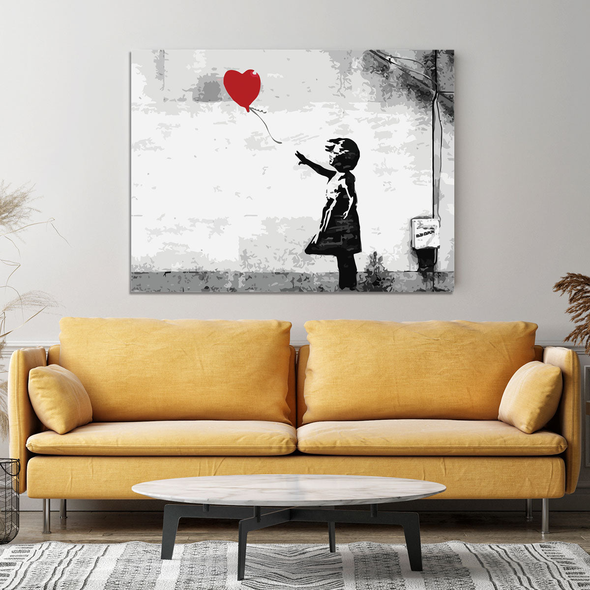 Canvas Poster Banksy Wall Art Canvas Painting Girl Heart - Temu