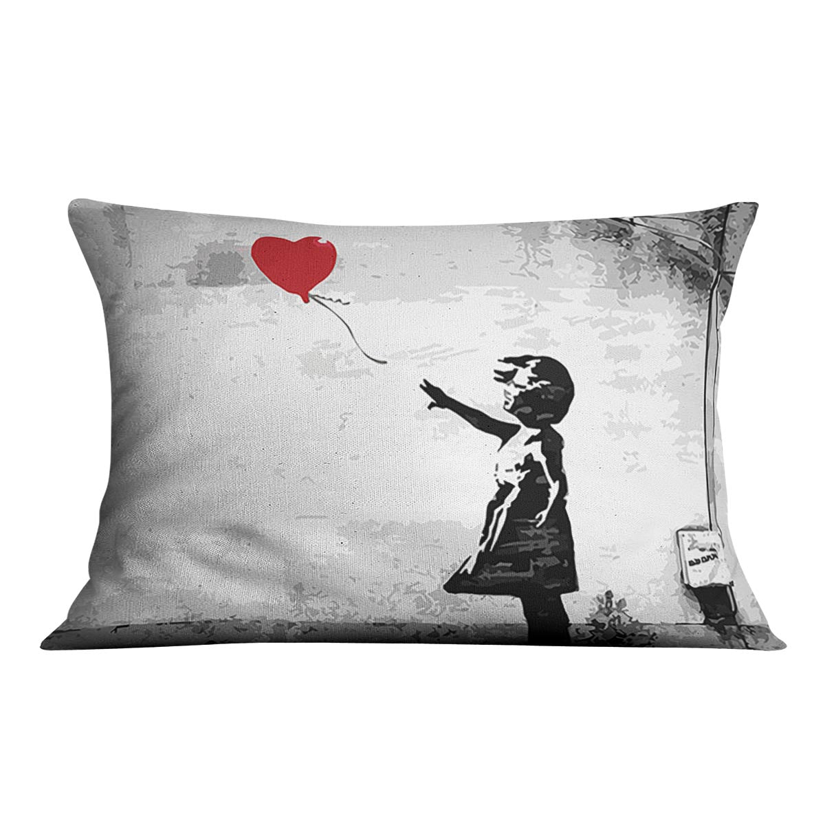 Banksy Balloon Girl Love Heart Cushion