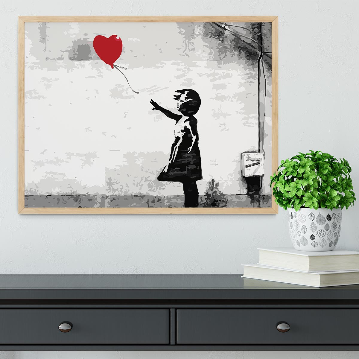 Banksy Balloon Girl Love Heart Framed Print - Canvas Art Rocks - 4