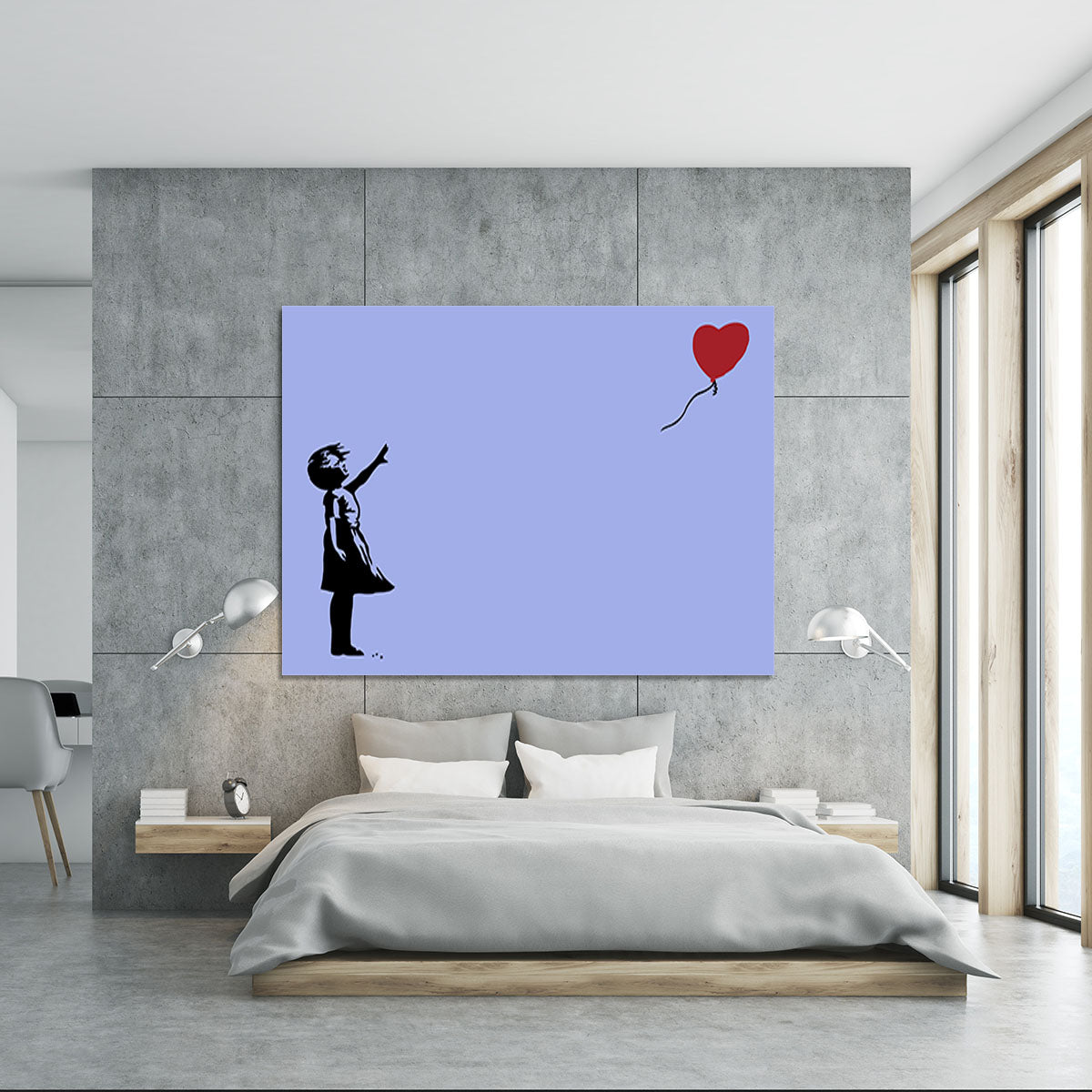 Banksy Balloon Heart Girl Blue Canvas Print or Poster - Canvas Art Rocks - 5