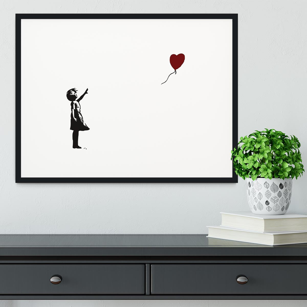 Banksy Balloon Heart Girl Framed Print - Canvas Art Rocks - 1