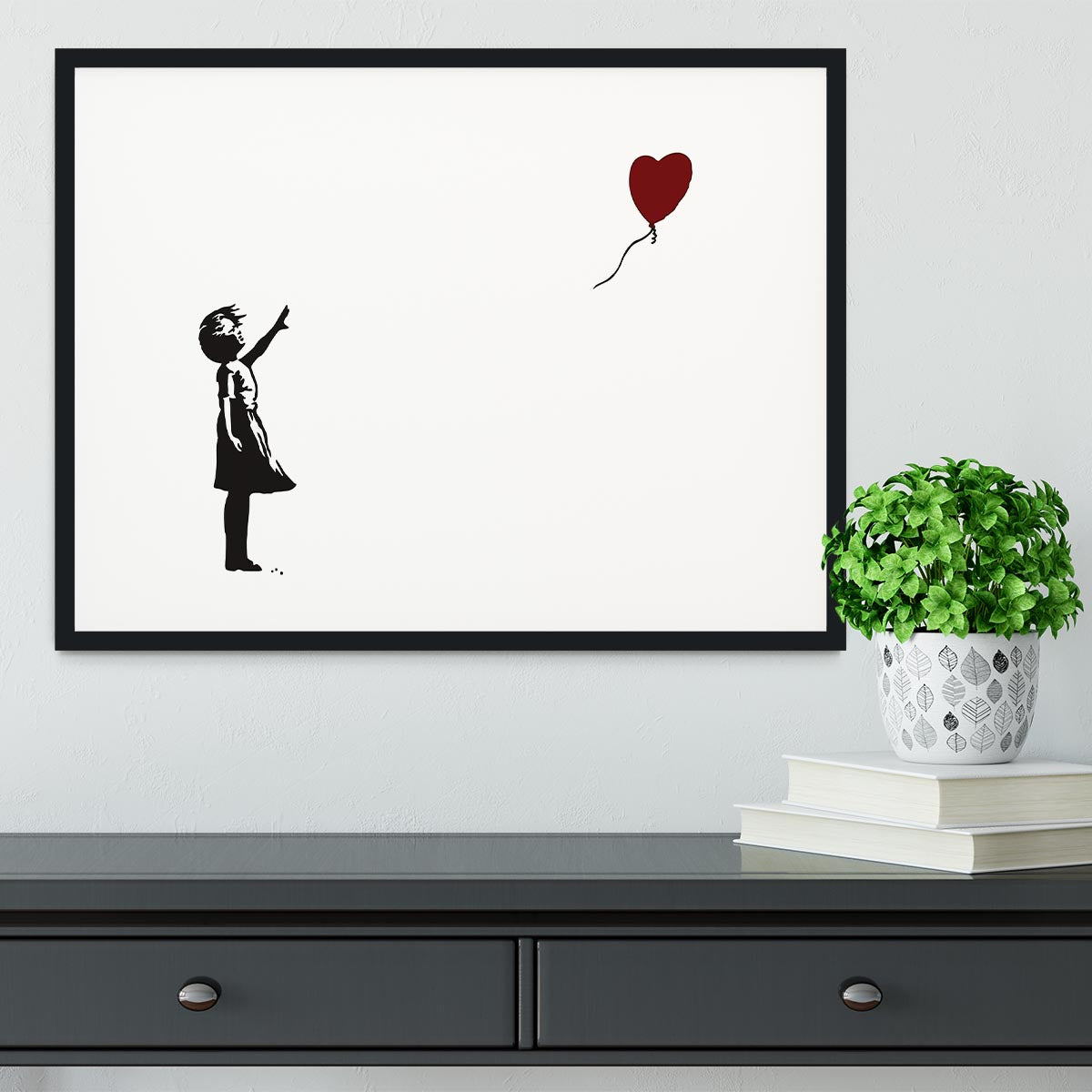 Banksy Balloon Heart Girl Framed Print - Canvas Art Rocks - 2
