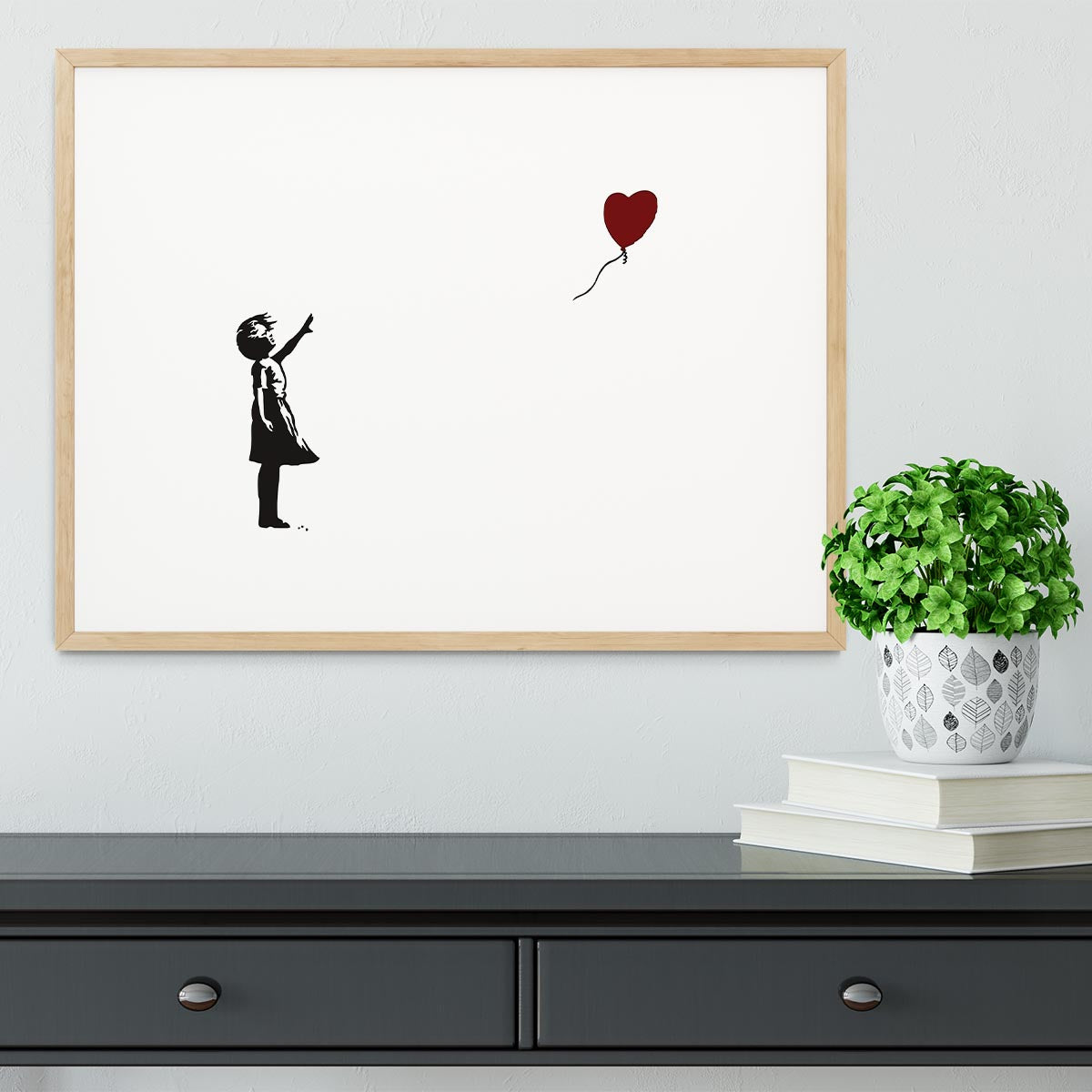 Banksy Balloon Heart Girl Framed Print - Canvas Art Rocks - 3