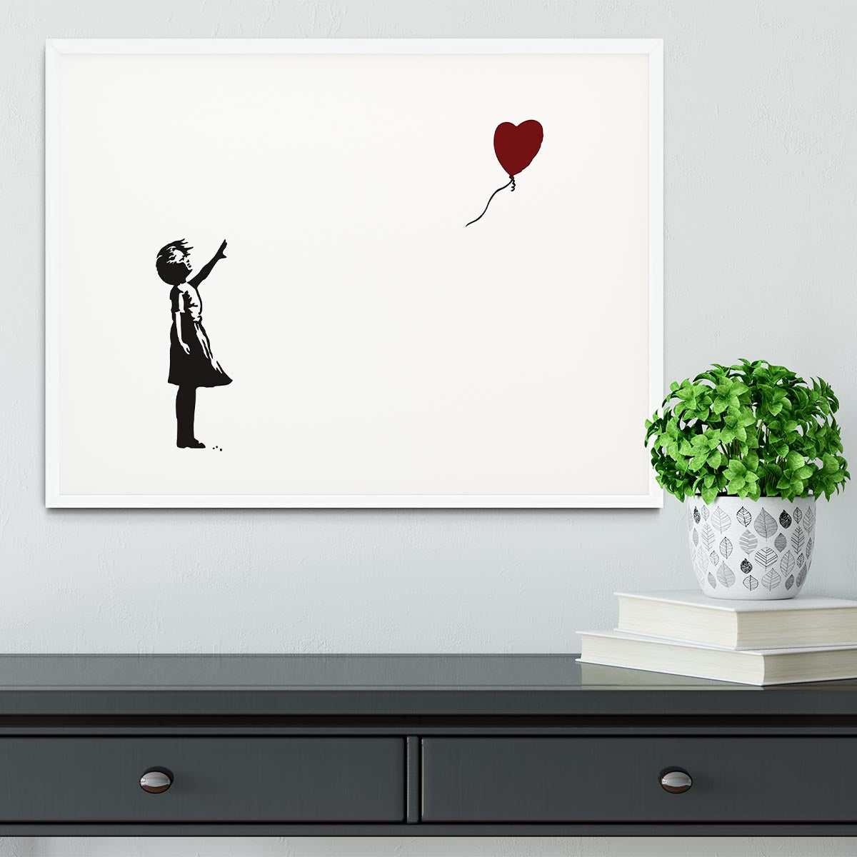 Banksy Balloon Heart Girl Framed Print - Canvas Art Rocks -6