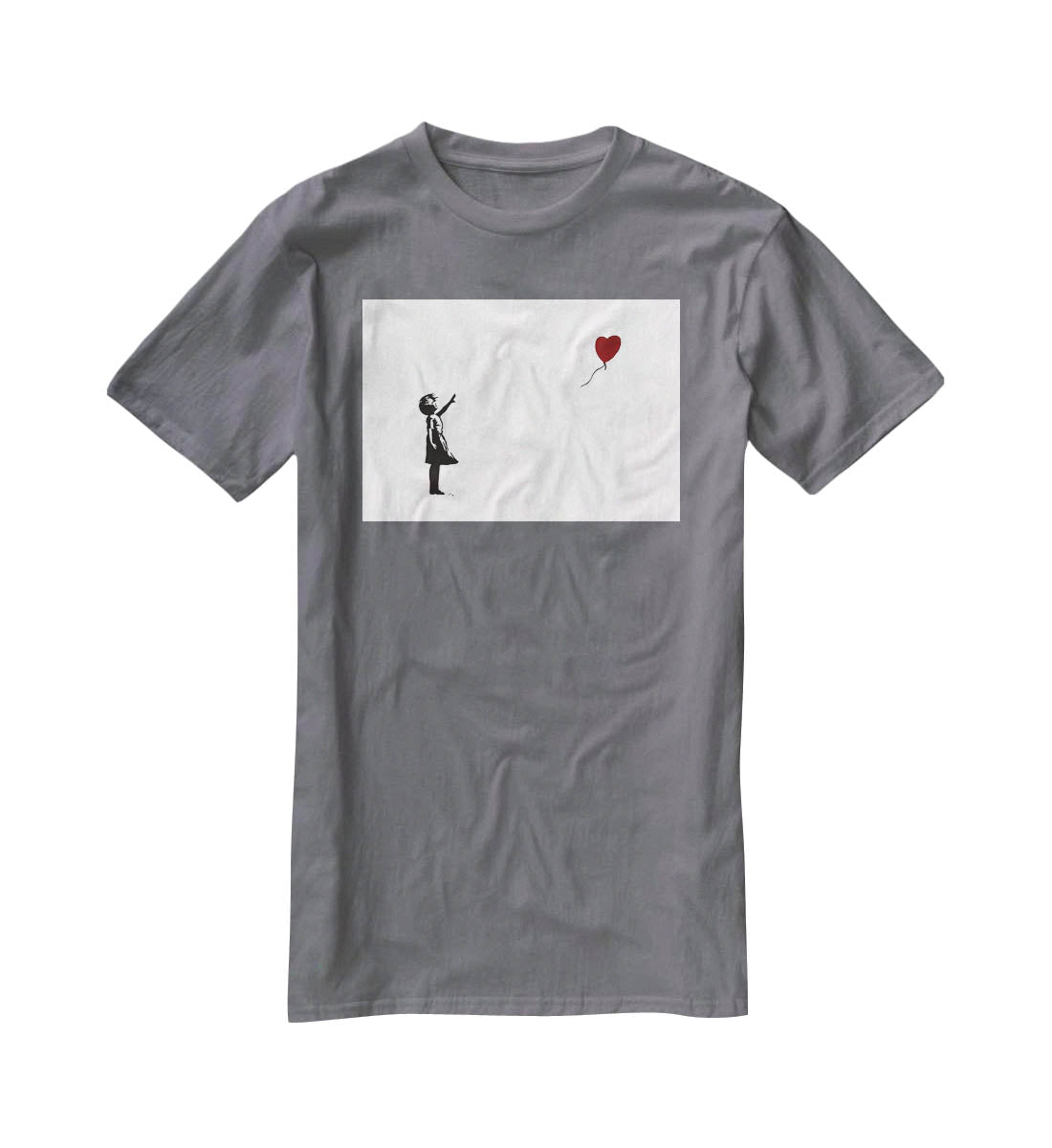 Banksy Balloon Heart Girl T-Shirt - Canvas Art Rocks - 3