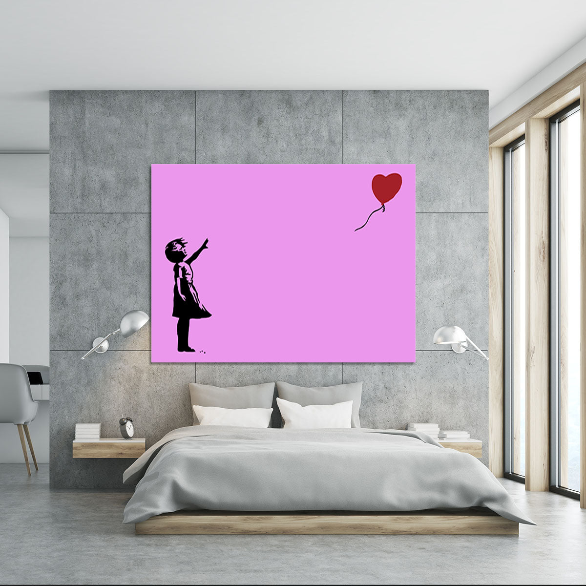 Banksy Balloon Heart Girl Purple Canvas Print or Poster - Canvas Art Rocks - 5