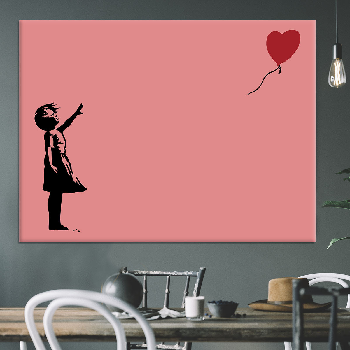 Banksy Balloon Heart Girl Red Canvas Print or Poster - Canvas Art Rocks - 3