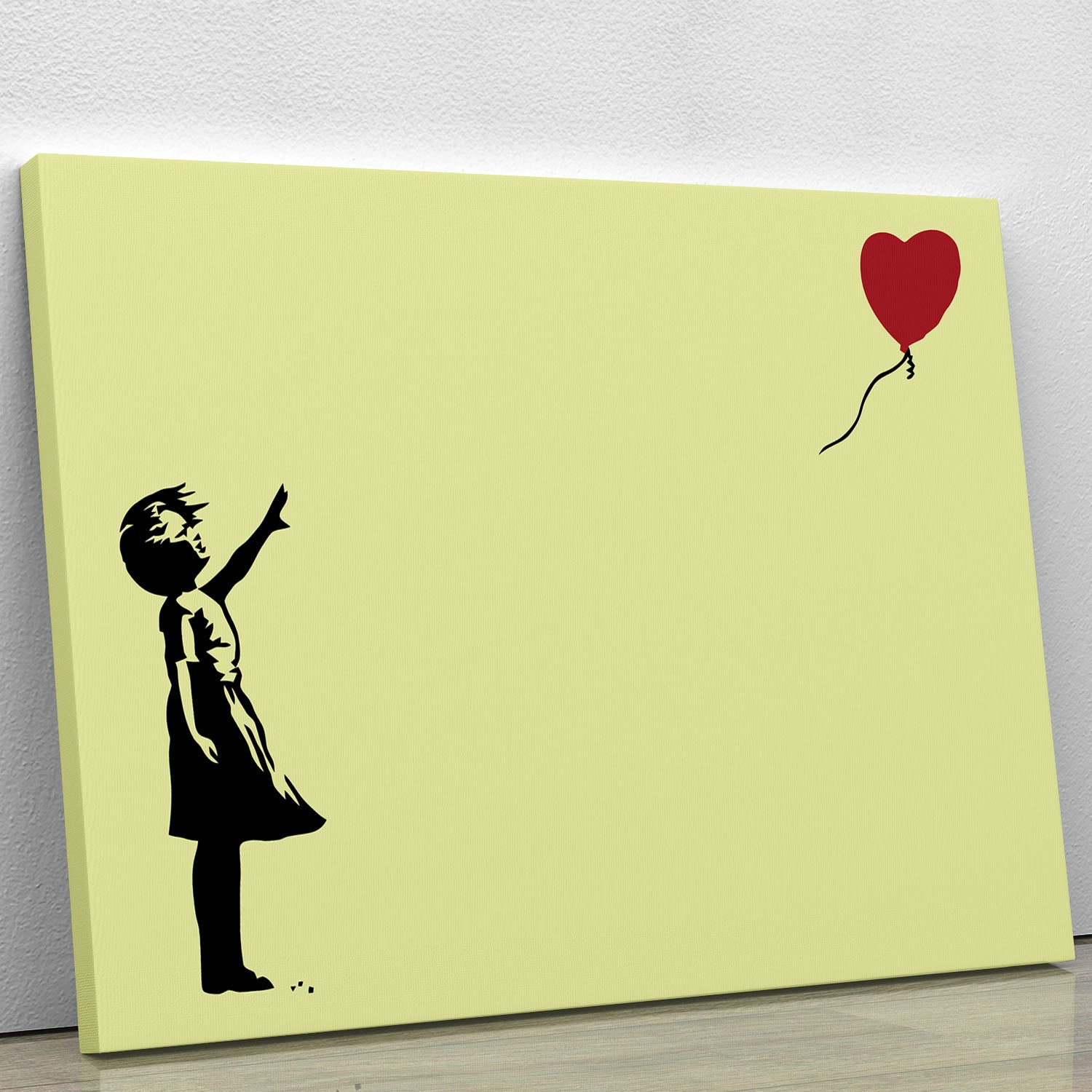 Banksy Balloon Heart Girl Yellow Canvas Print or Poster - Canvas Art Rocks - 1