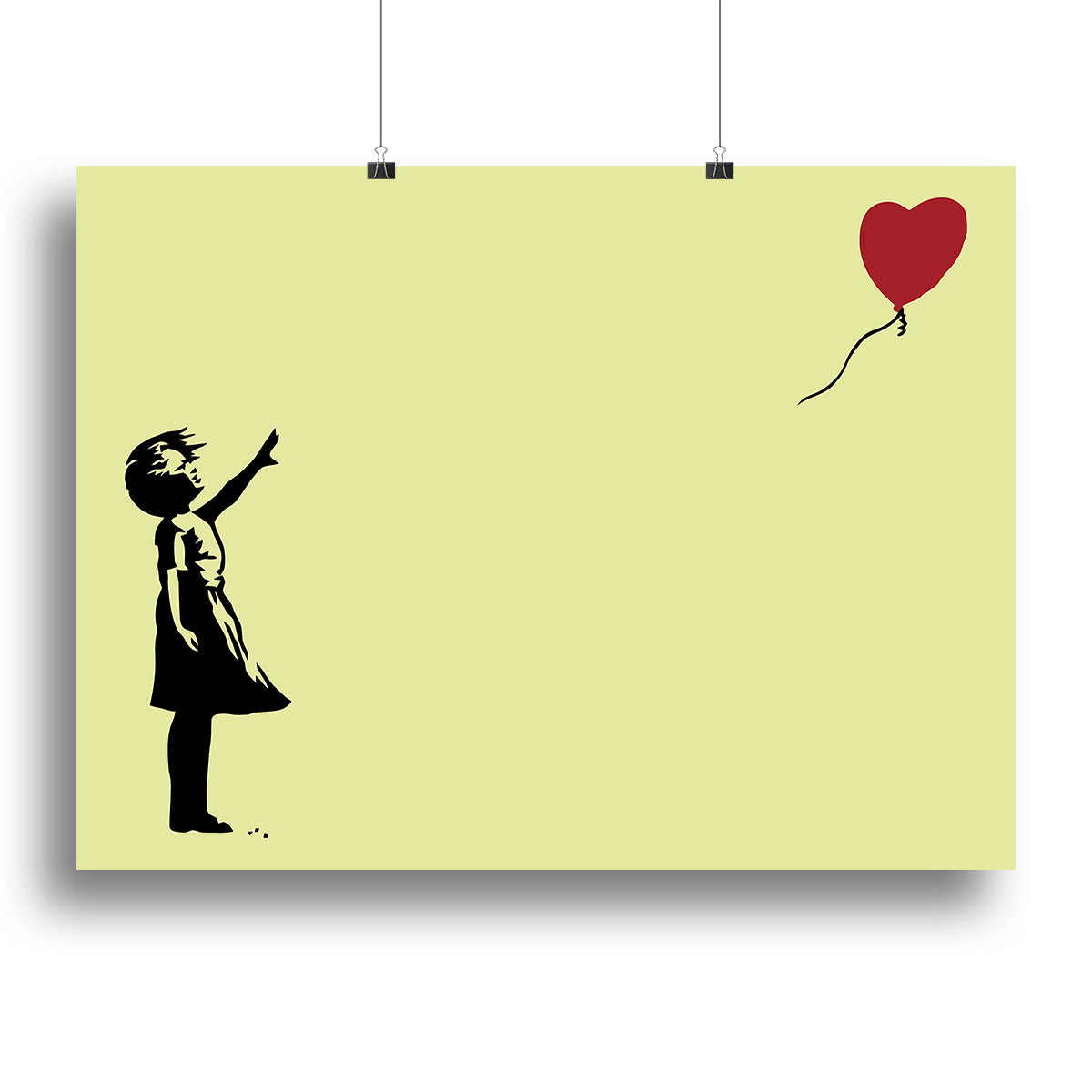 Banksy Balloon Heart Girl Yellow Canvas Print or Poster - Canvas Art Rocks - 2