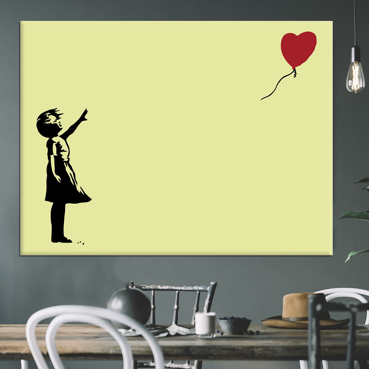 Banksy Balloon Heart Girl Yellow Canvas Print or Poster - Canvas Art Rocks - 3