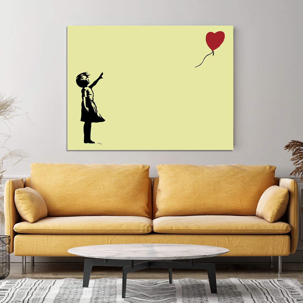 Banksy Balloon Heart Girl Yellow Canvas Print or Poster - Canvas Art Rocks - 4