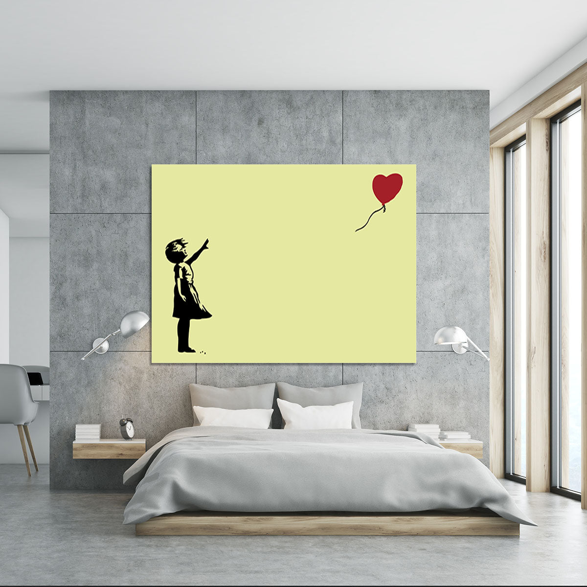 Banksy Balloon Heart Girl Yellow Canvas Print or Poster - Canvas Art Rocks - 5