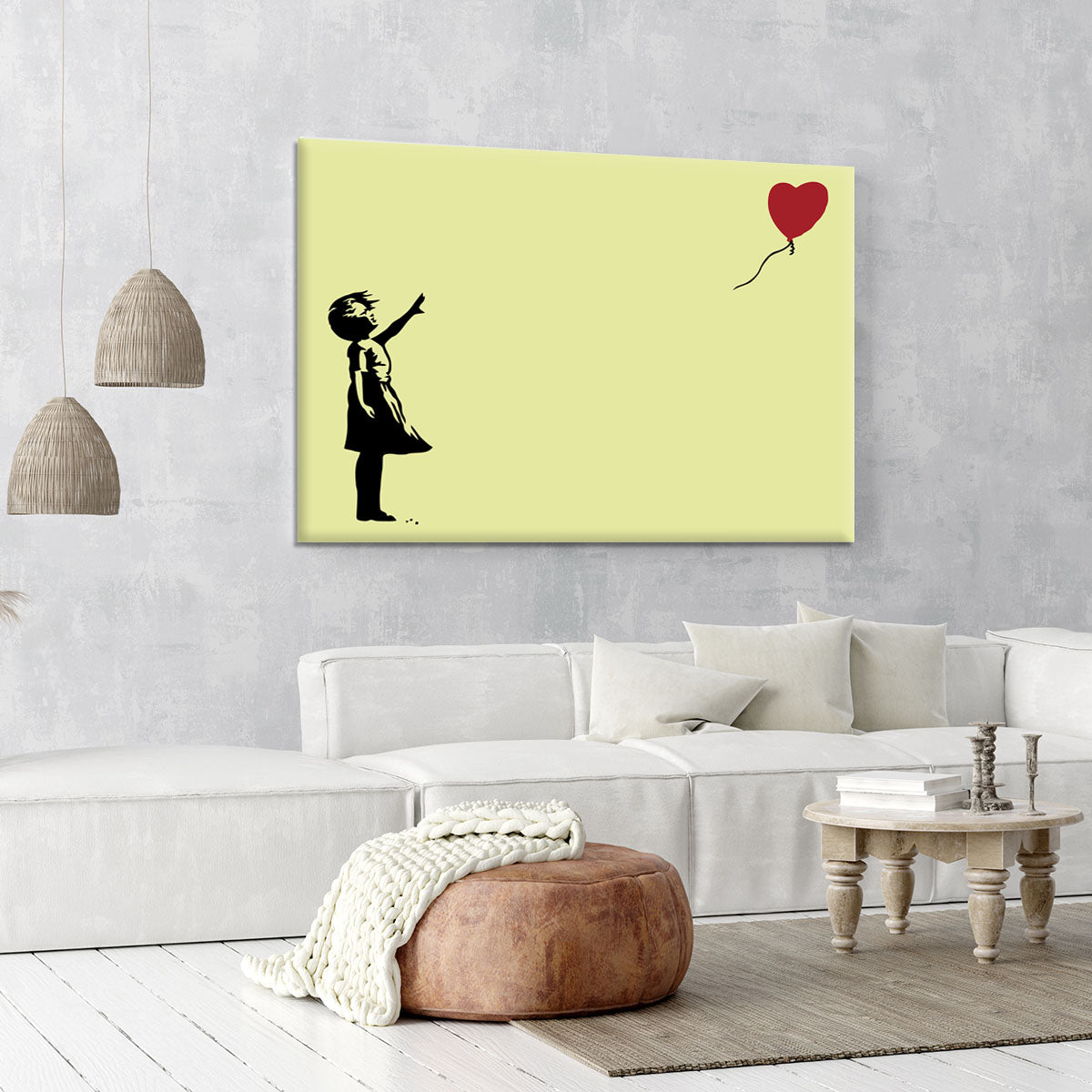 Banksy Balloon Heart Girl Yellow Canvas Print or Poster - Canvas Art Rocks - 6