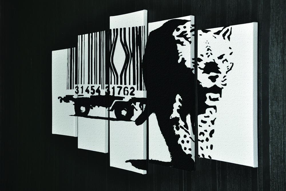 Banksy Barcode Leopard 5 Split Panel Canvas - Canvas Art Rocks - 2