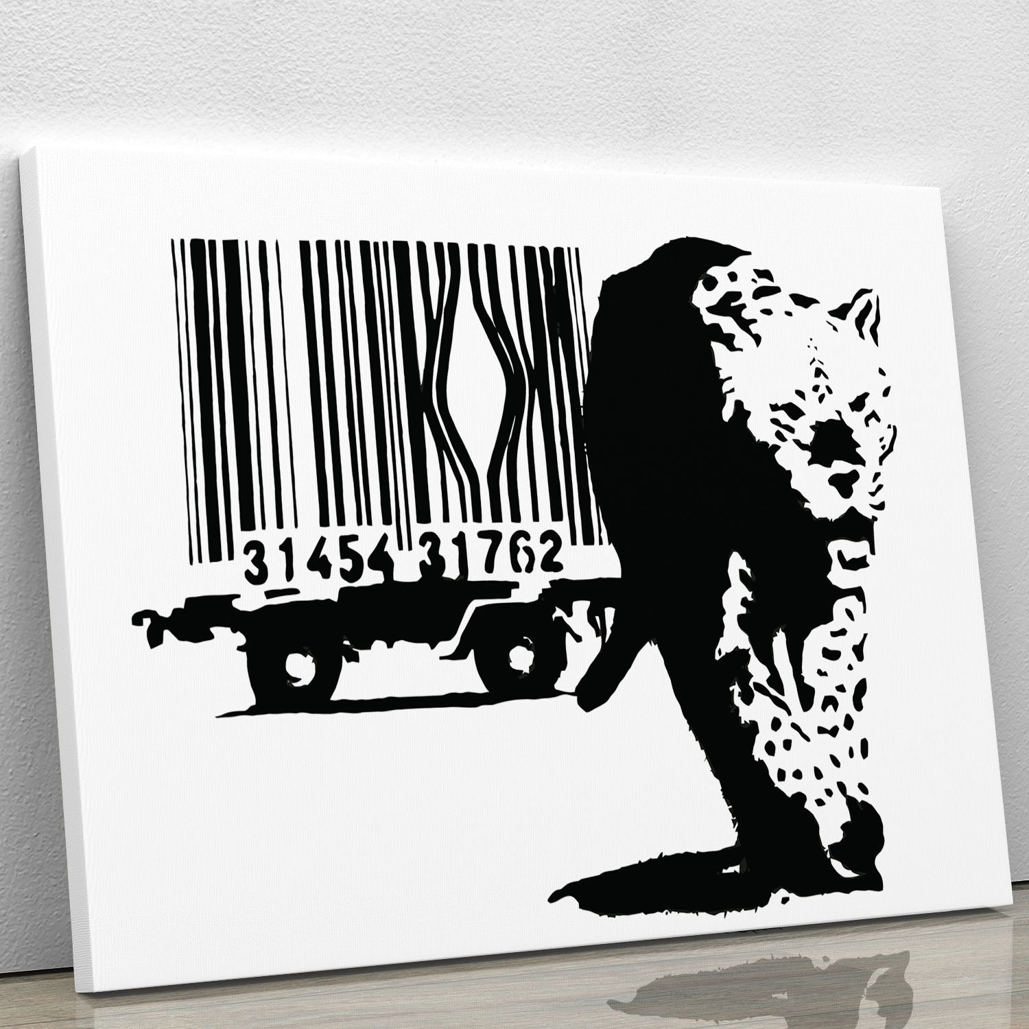 Banksy Barcode Leopard Canvas Print or Poster - Canvas Art Rocks - 1