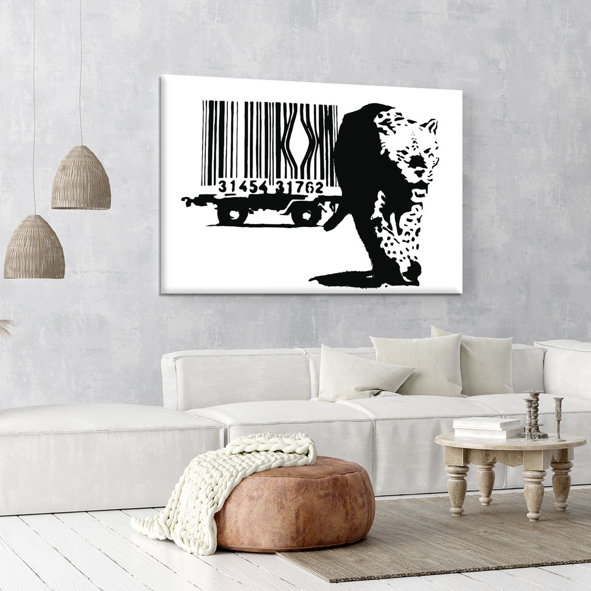 Banksy Barcode Leopard Canvas Print or Poster - Canvas Art Rocks - 6