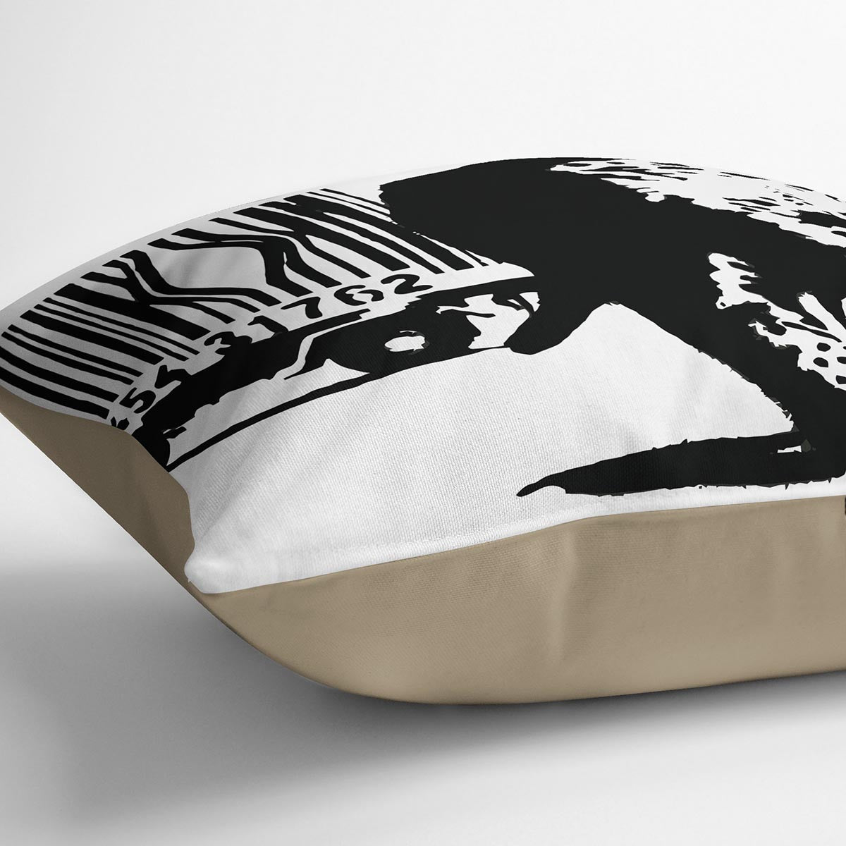 Banksy Barcode Leopard Cushion