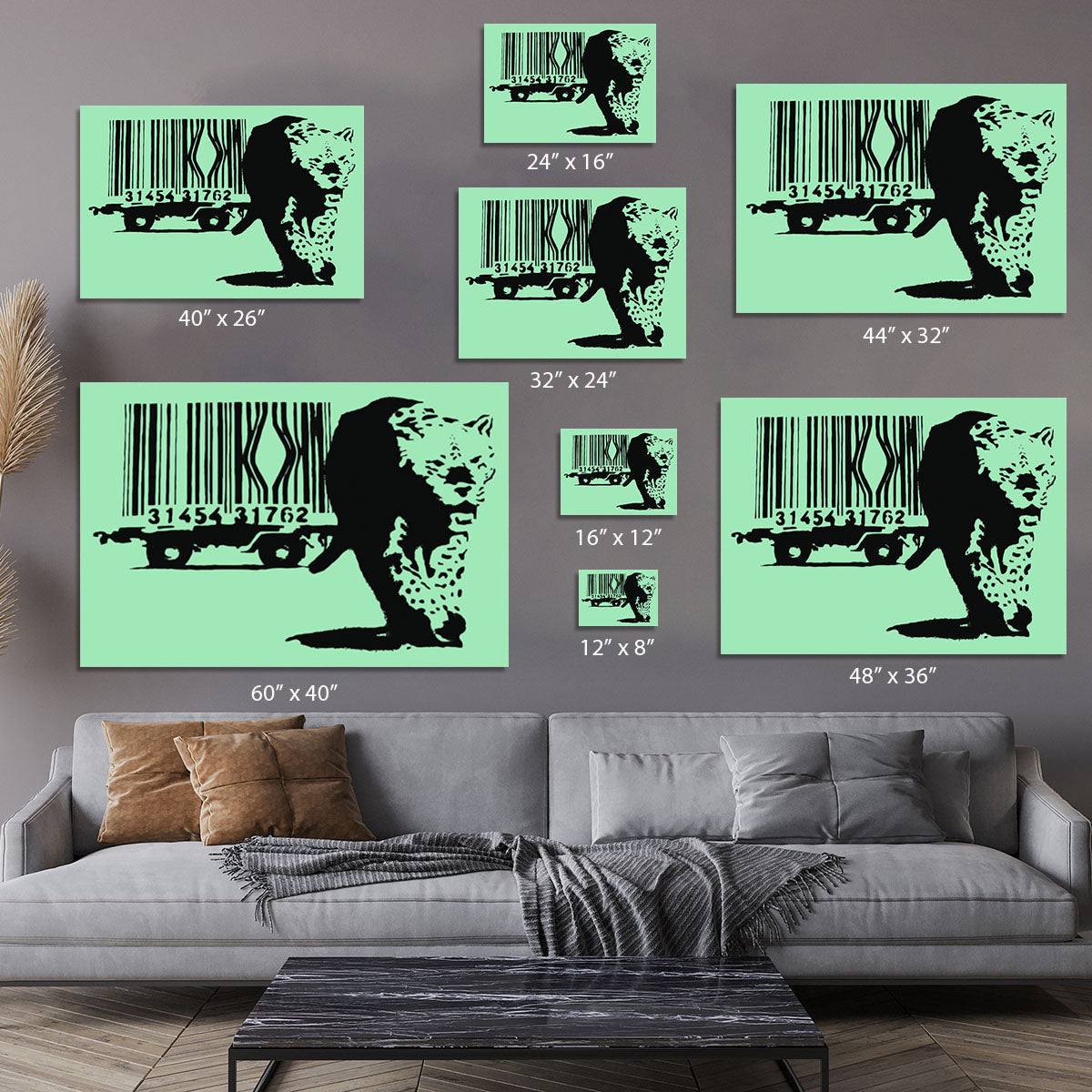 Banksy Barcode Leopard Green Canvas Print or Poster - Canvas Art Rocks - 7