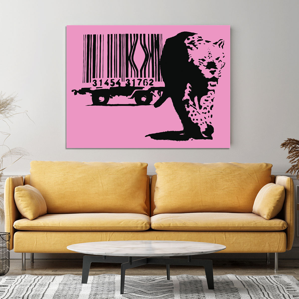 Banksy Barcode Leopard Pink Canvas Print or Poster - Canvas Art Rocks - 4