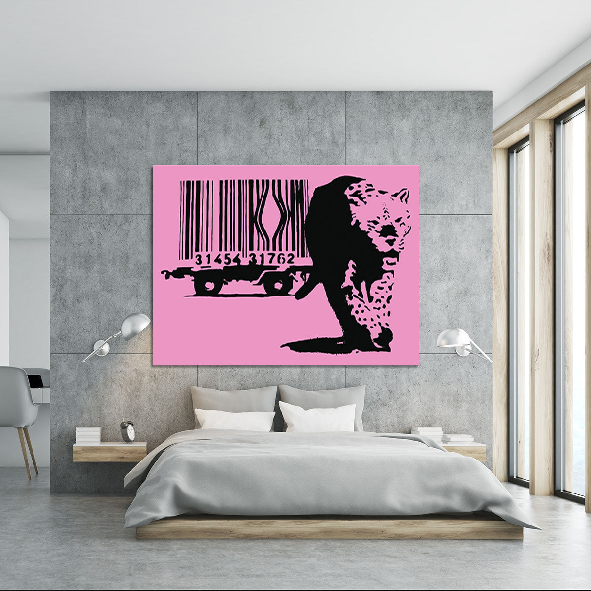 Banksy Barcode Leopard Pink Canvas Print or Poster - Canvas Art Rocks - 5