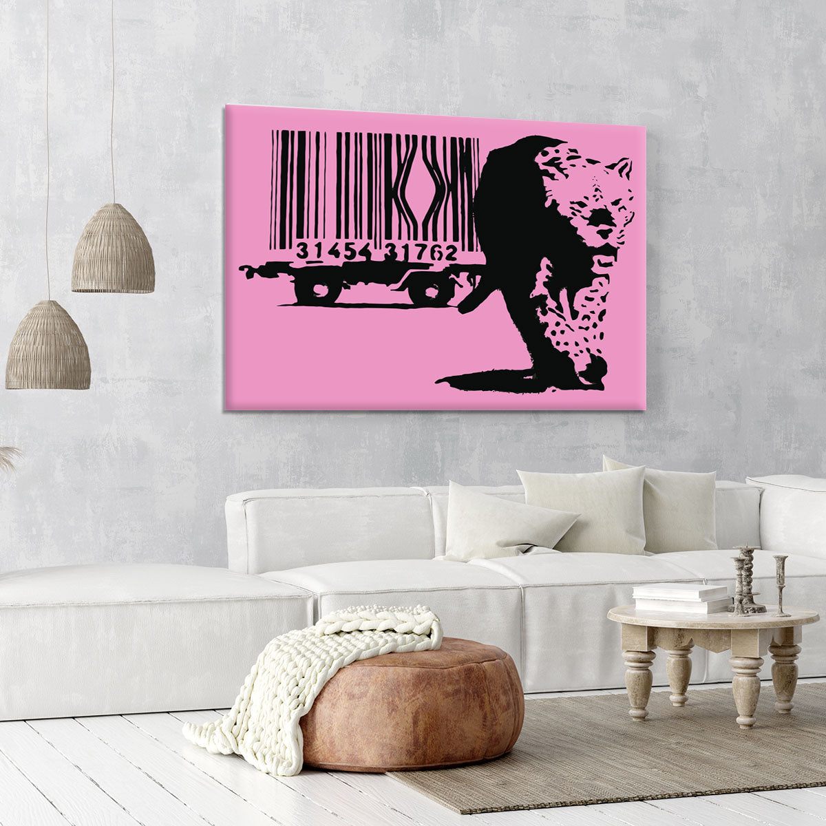 Banksy Barcode Leopard Pink Canvas Print or Poster - Canvas Art Rocks - 6