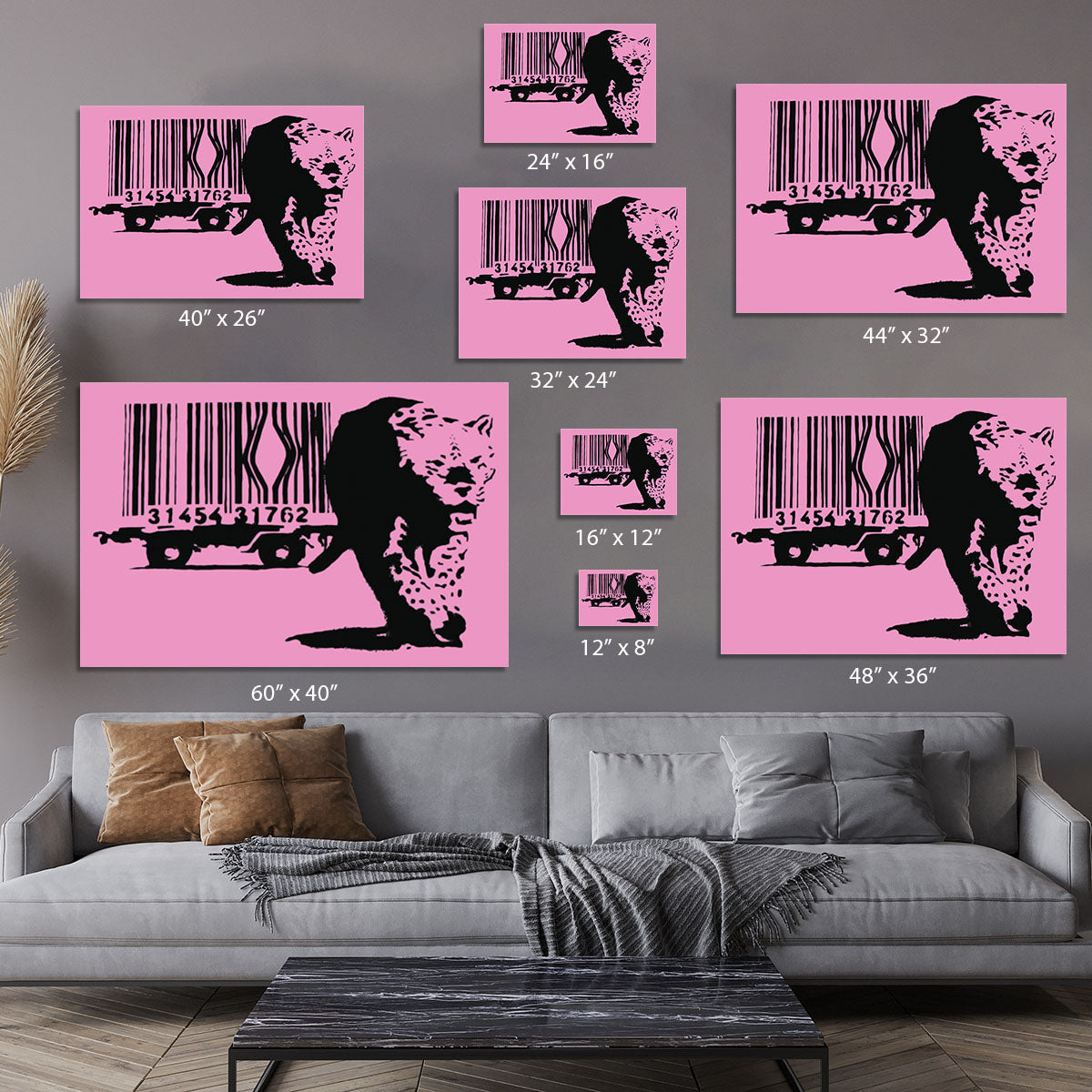 Banksy Barcode Leopard Pink Canvas Print or Poster - Canvas Art Rocks - 7
