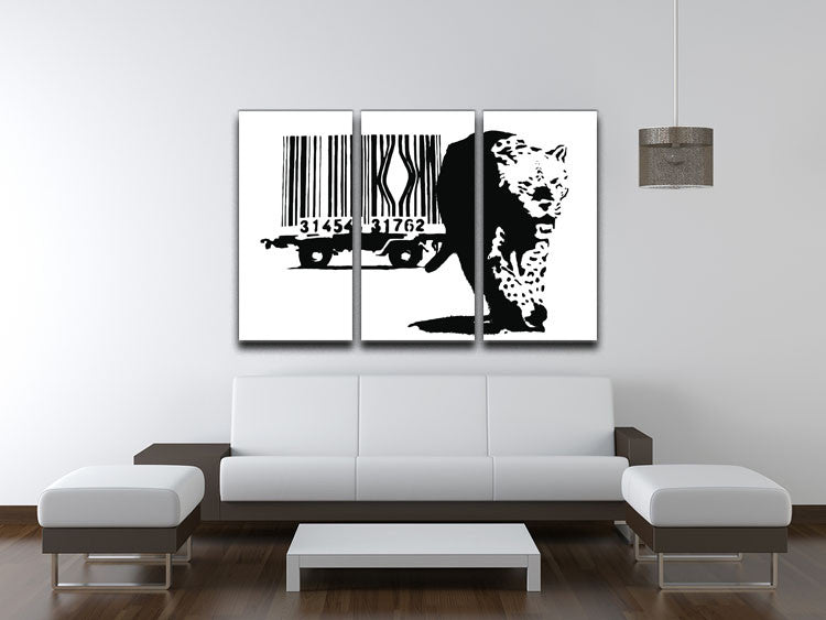 Banksy Barcode Leopard 3 Split Canvas Print - Canvas Art Rocks