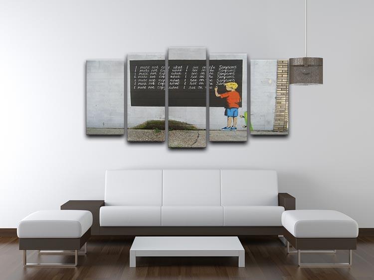 Banksy Bart Simpson 5 Split Panel Canvas - Canvas Art Rocks - 3