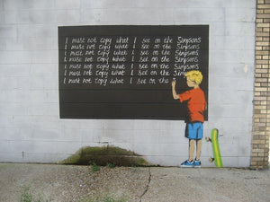 Banksy Bart Simpson Wall Mural Wallpaper - Canvas Art Rocks - 1