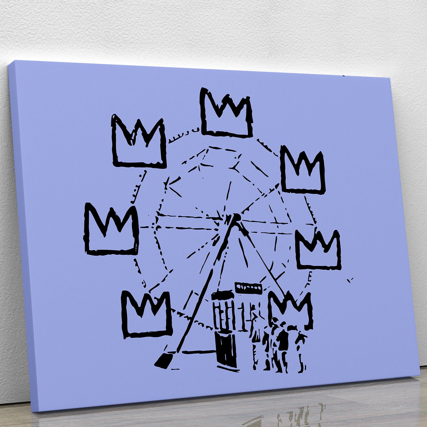 Banksy Basquiat Ferris Wheel Blue Canvas Print or Poster - Canvas Art Rocks - 1