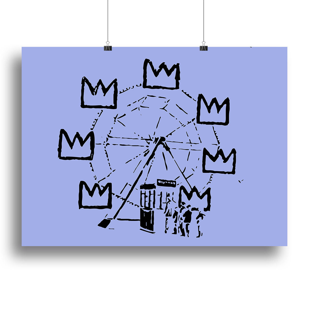Banksy Basquiat Ferris Wheel Blue Canvas Print or Poster - Canvas Art Rocks - 2