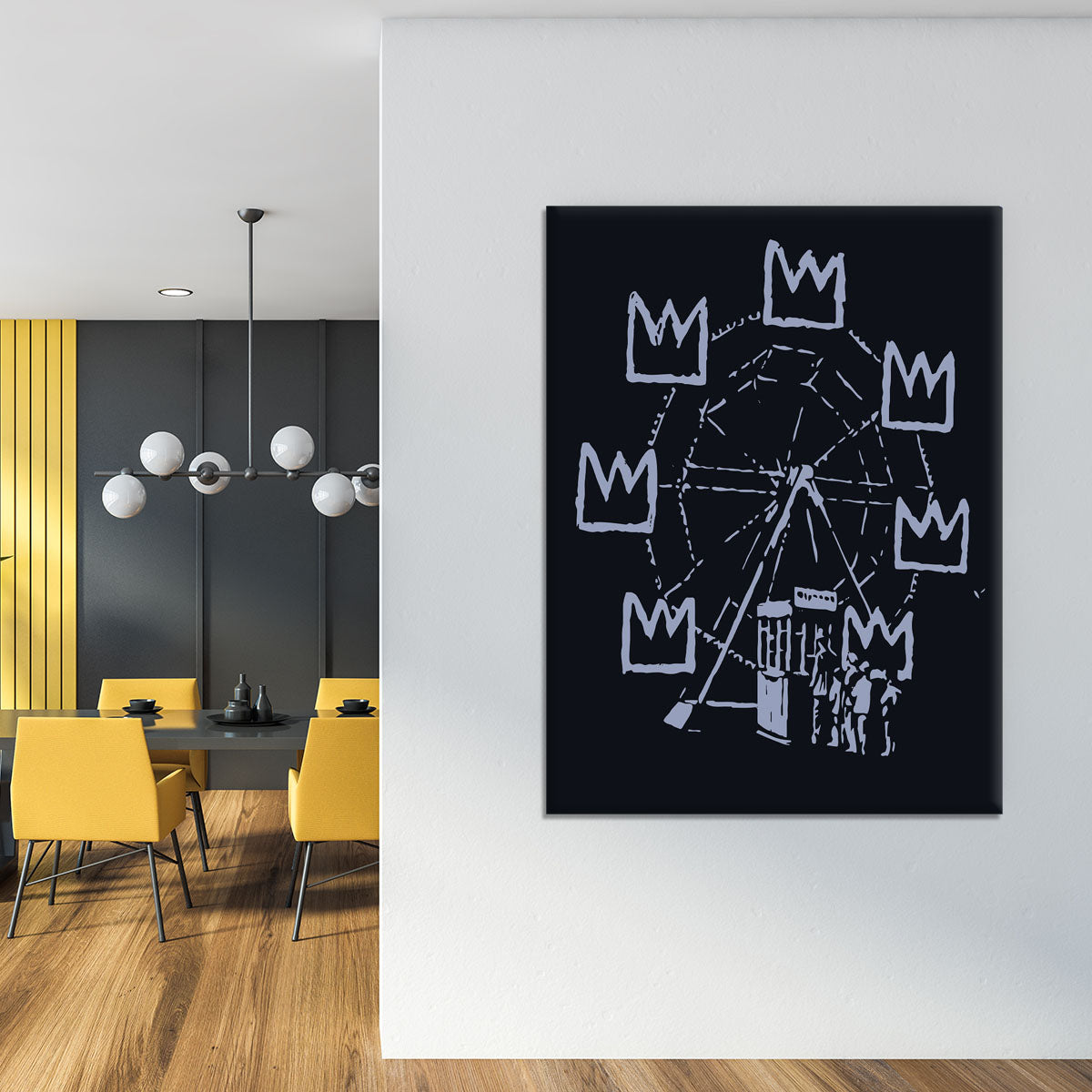 Banksy Basquiat Ferris Wheel Canvas Print or Poster - Canvas Art Rocks - 4