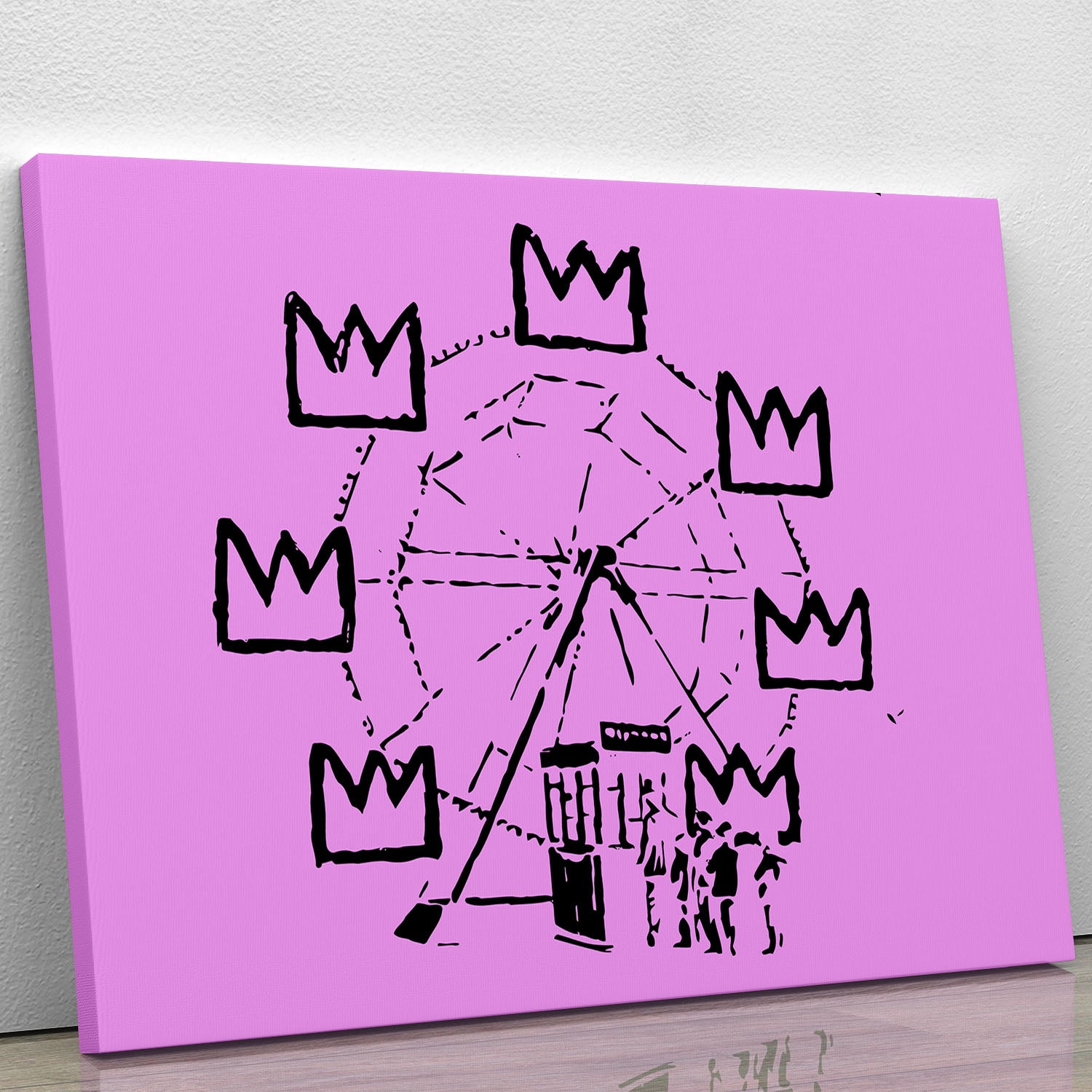 Banksy Basquiat Ferris Wheel Purple Canvas Print or Poster - Canvas Art Rocks - 1