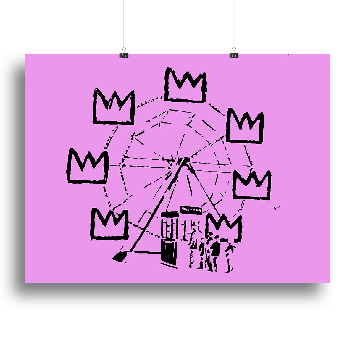 Banksy Basquiat Ferris Wheel Purple Canvas Print or Poster - Canvas Art Rocks - 2