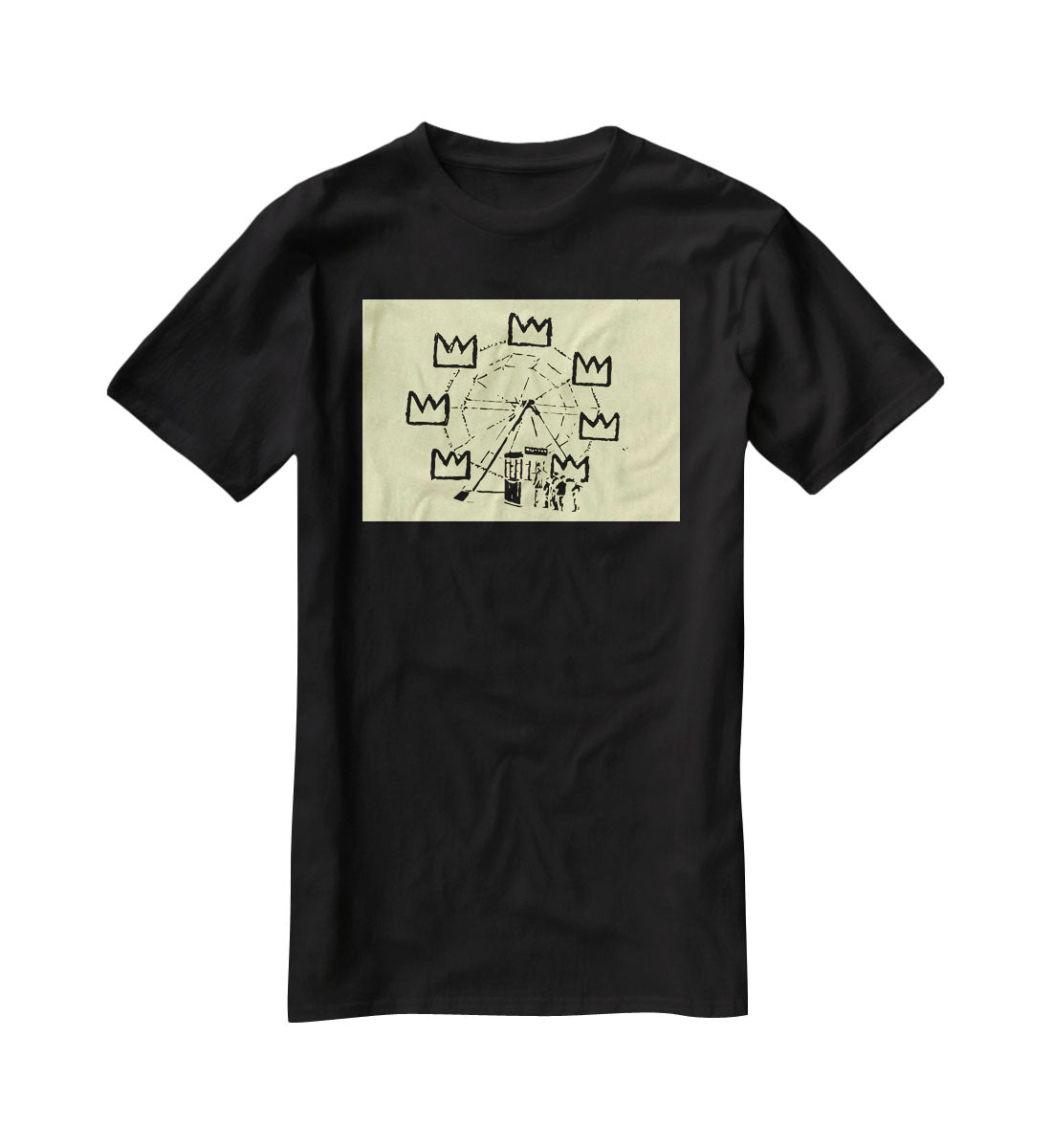 Banksy Basquiat Ferris Wheel Yellow T-Shirt - Canvas Art Rocks - 1