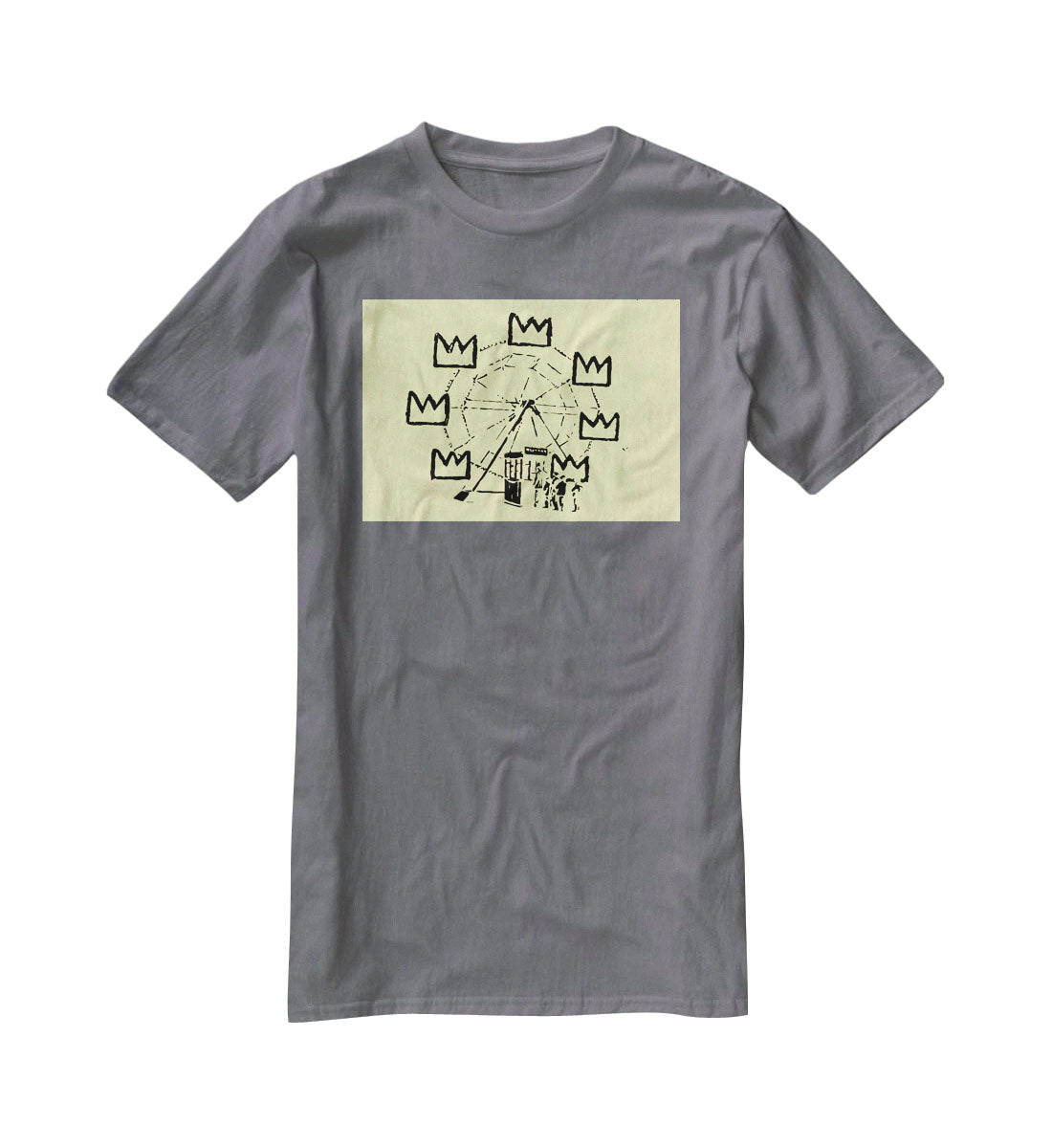 Banksy Basquiat Ferris Wheel Yellow T-Shirt - Canvas Art Rocks - 3