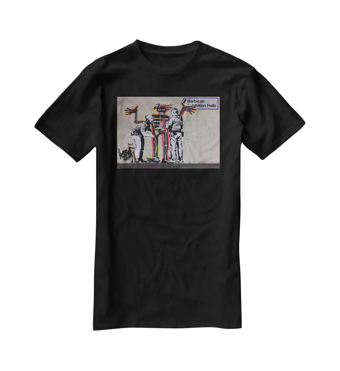 Banksy Basquiat Metropolitan Police T-Shirt - Canvas Art Rocks - 1