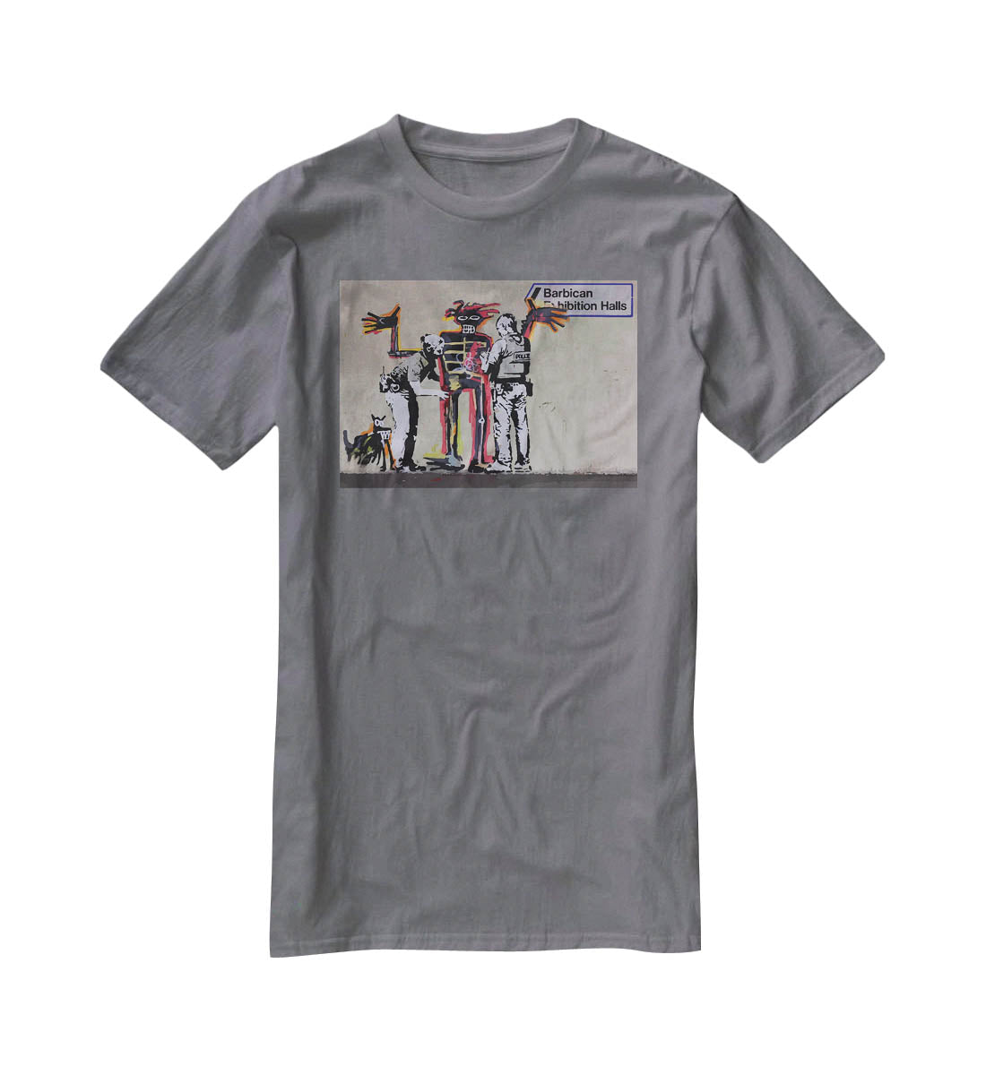 Banksy Basquiat Metropolitan Police T-Shirt - Canvas Art Rocks - 3
