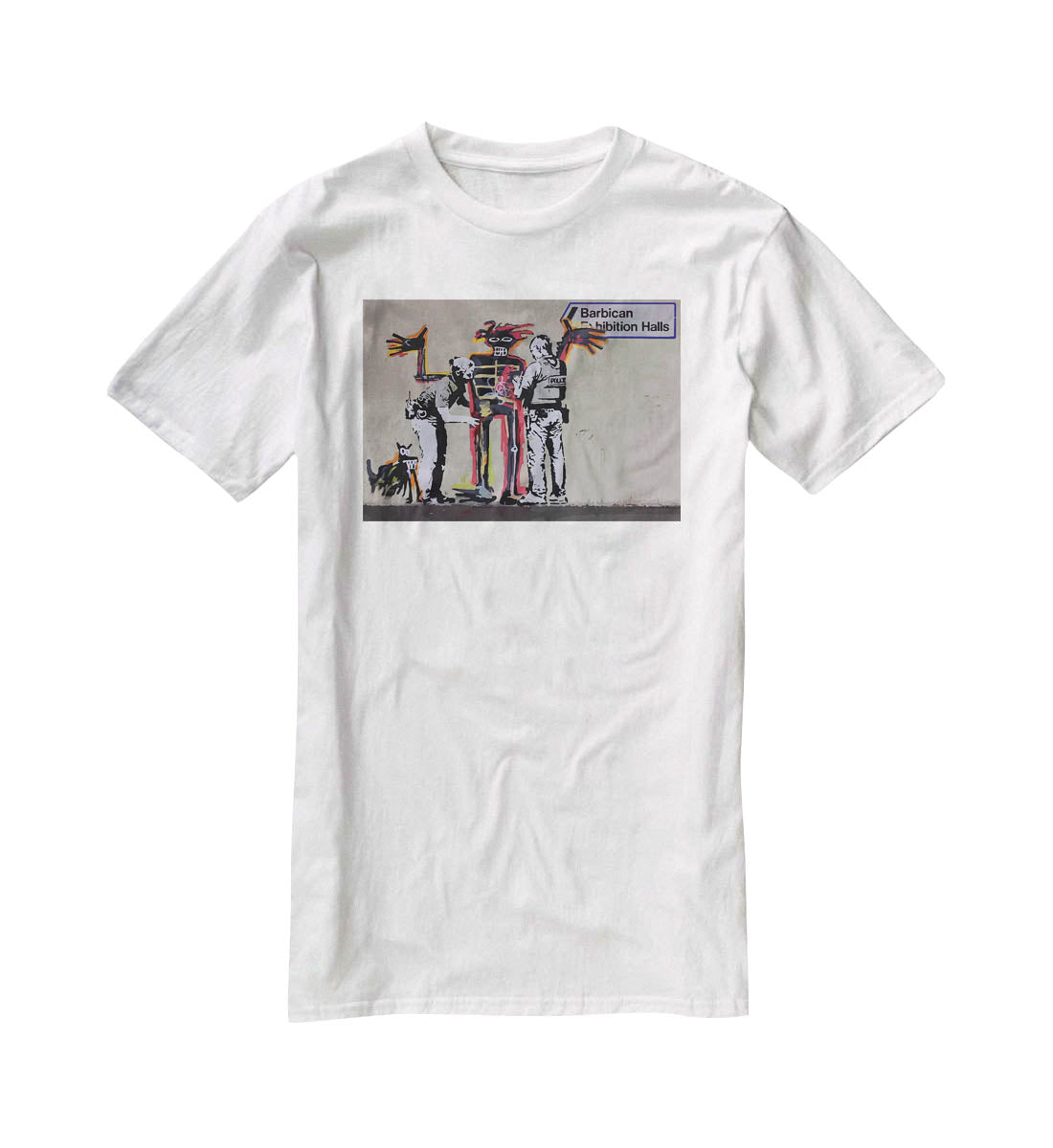 Banksy Basquiat Metropolitan Police T-Shirt - Canvas Art Rocks - 5