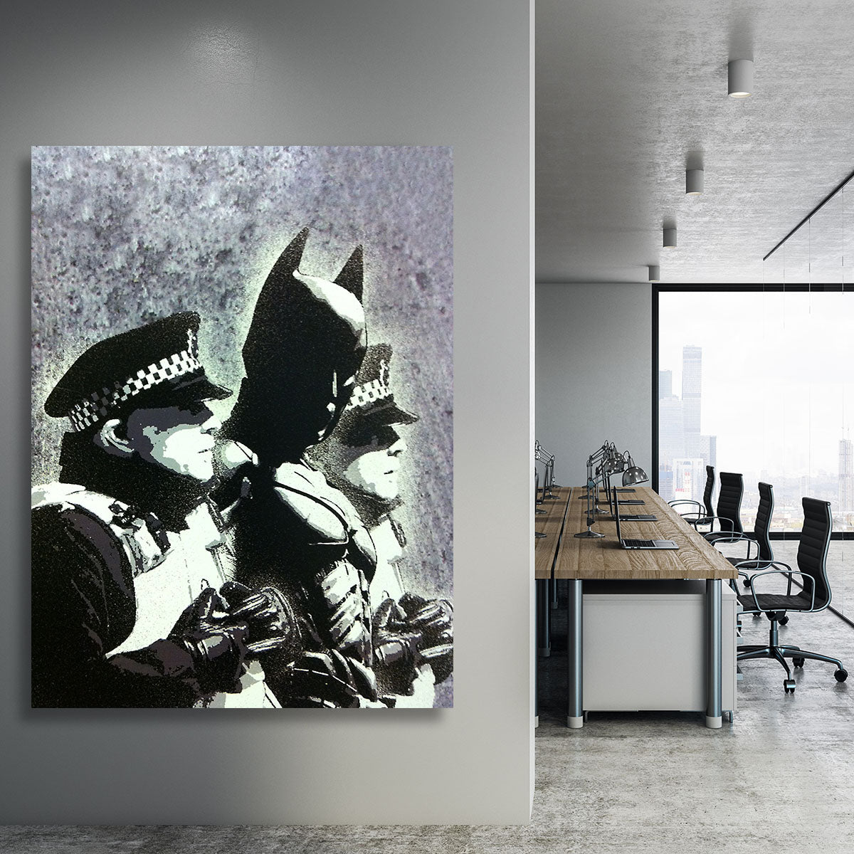 Banksy Batman and the Police Canvas Print or Poster - Canvas Art Rocks - 3