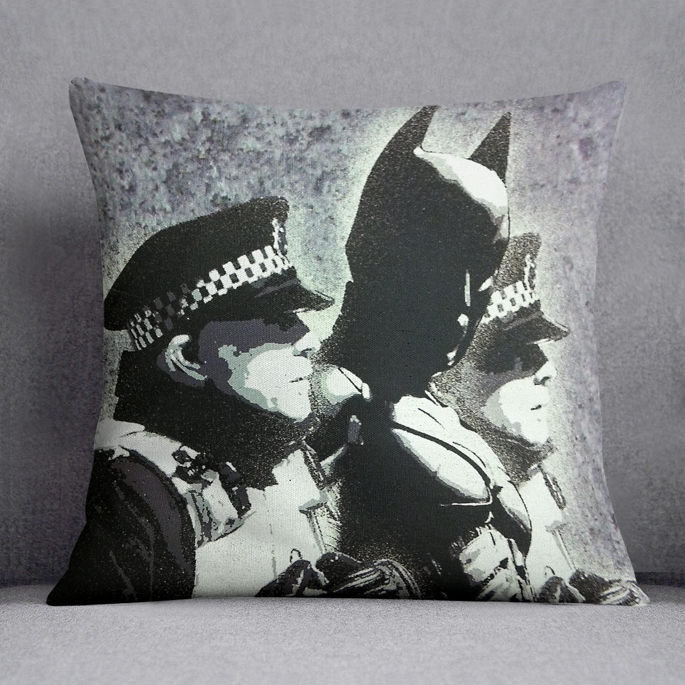 Banksy Batman and the Police Cushion