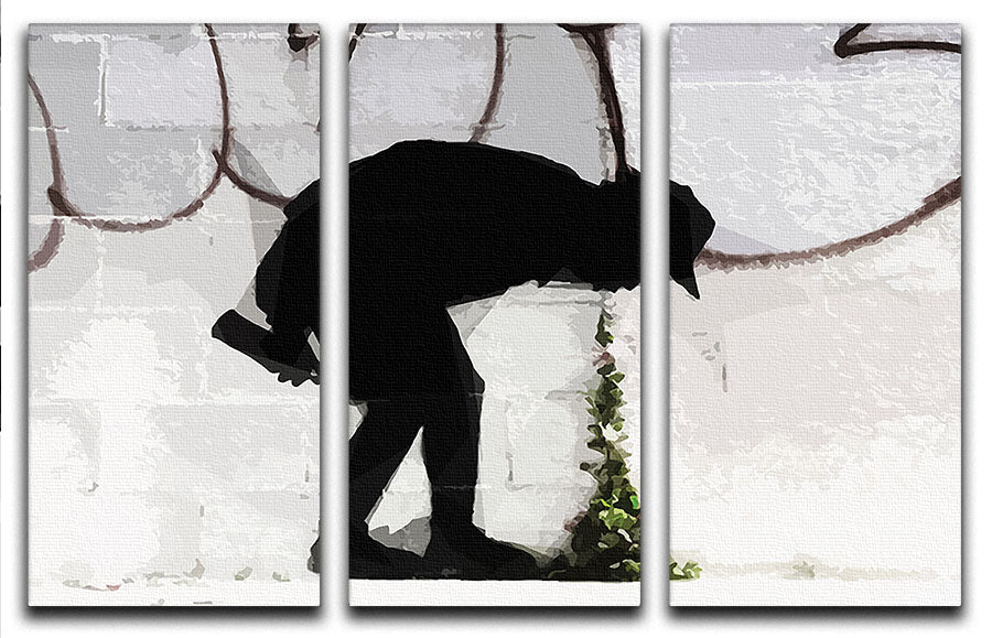 Banksy Better Out Than In 3 Split Panel Canvas Print - Canvas Art Rocks - 1