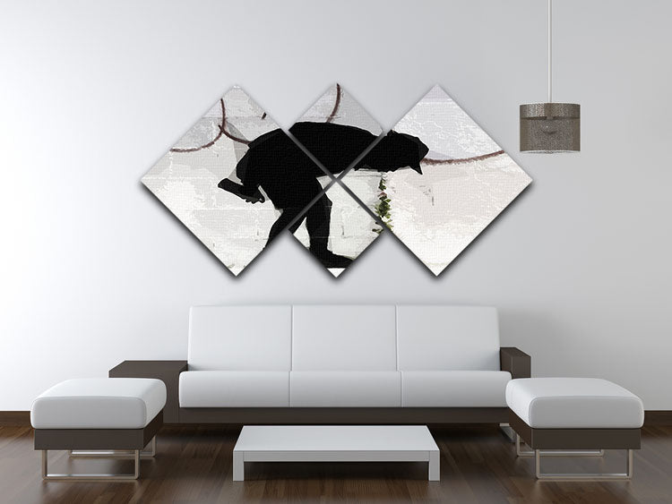 Banksy Better Out Than In 4 Square Multi Panel Canvas - Canvas Art Rocks - 3