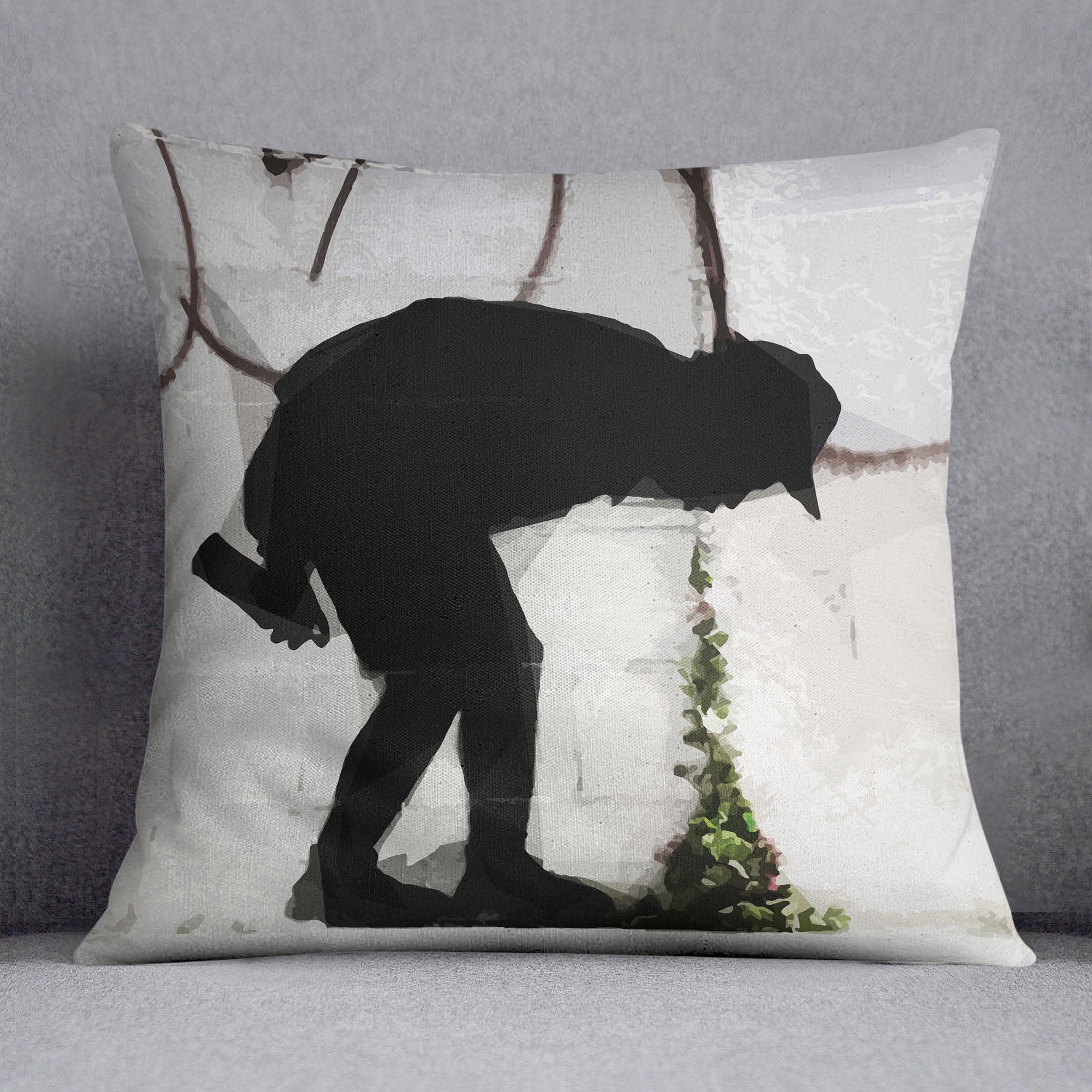 Banksy Better Out Than In Cushion - Canvas Art Rocks - 1