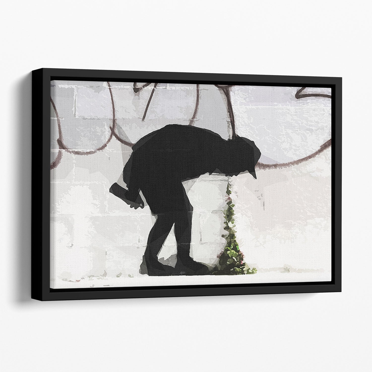 Banksy Better Out Than In Floating Framed Canvas - Canvas Art Rocks - 1
