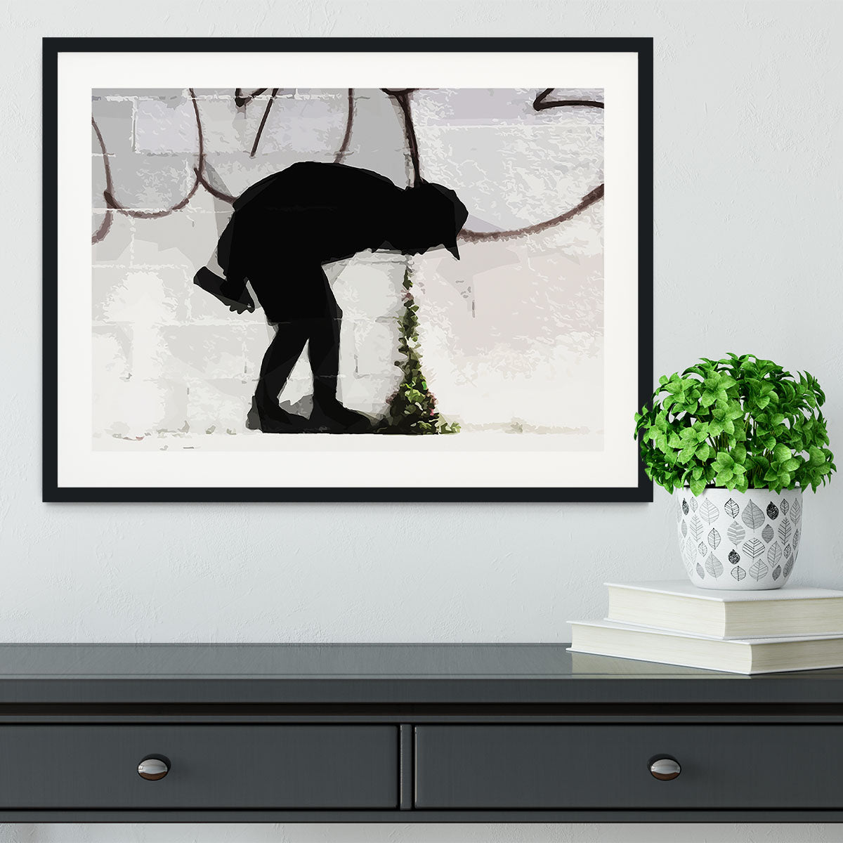 Banksy Better Out Than In Framed Print - Canvas Art Rocks - 1