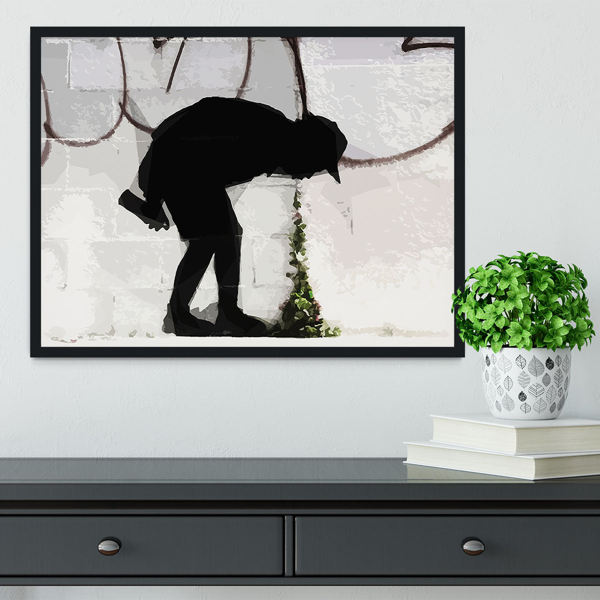 Banksy Better Out Than In Framed Print - Canvas Art Rocks - 2