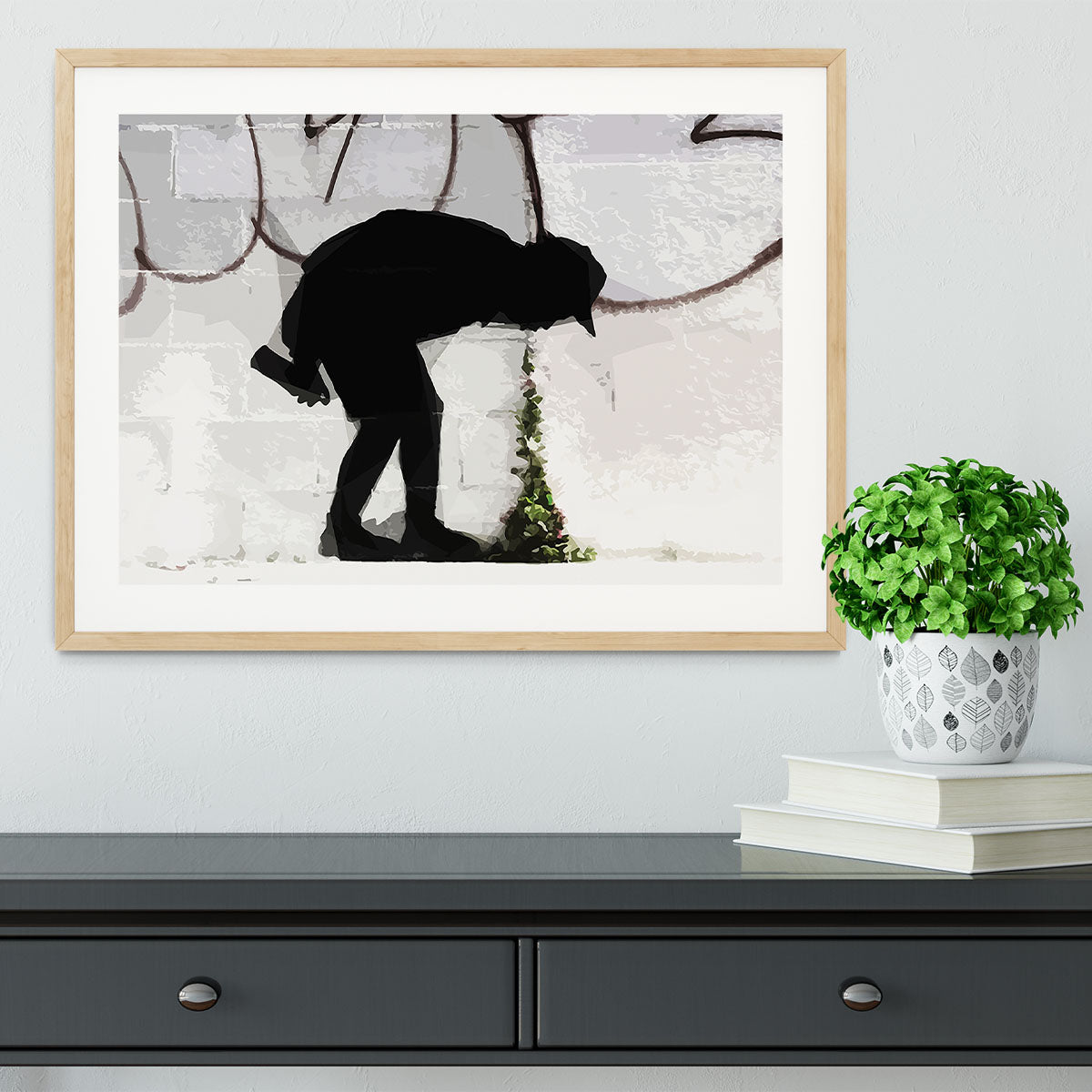 Banksy Better Out Than In Framed Print - Canvas Art Rocks - 3
